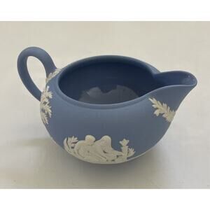 Vintage Wedgwood Jasperware Blue Creamer Greek Mythology‎ England Mint